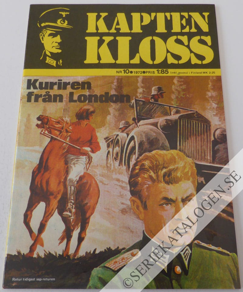 Framsida på Kapten Kloss #10 - Kuriren från London (1972)