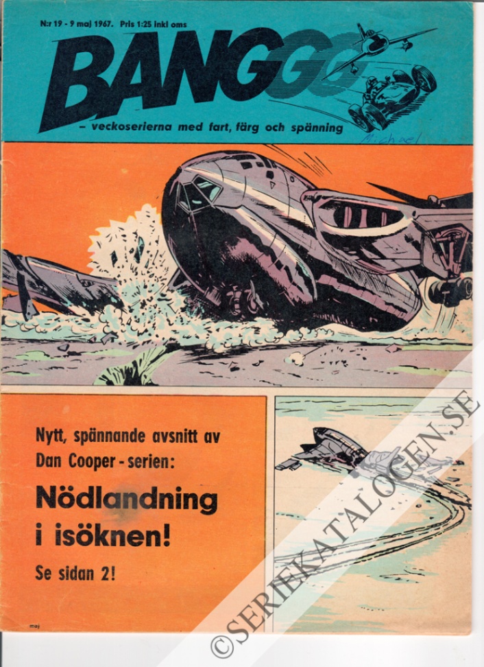 Framsida på Banggg - veckoserierna med fart, färg och spänning #19 (1967)
