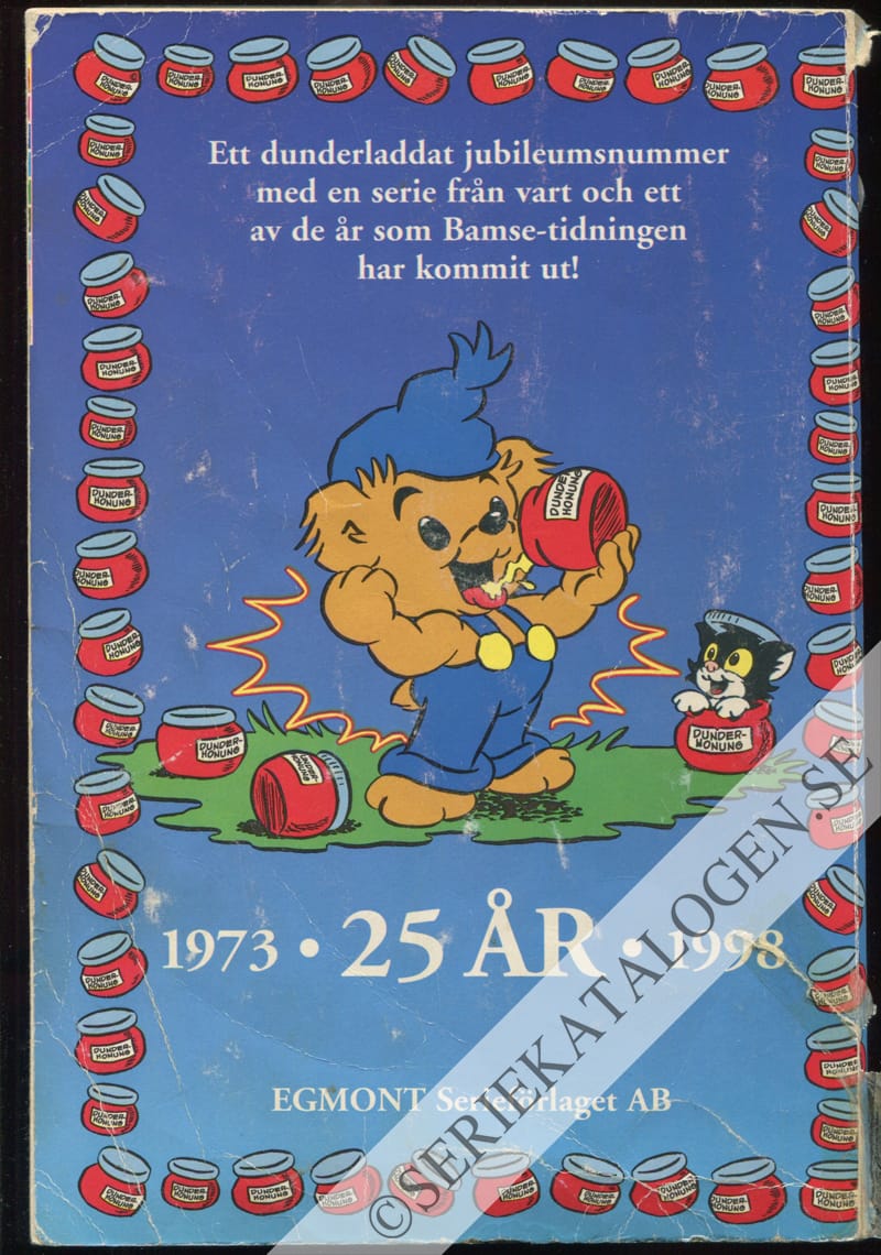 Baksida på Bamse-tidningen 25 år 1973-1998 (1998)