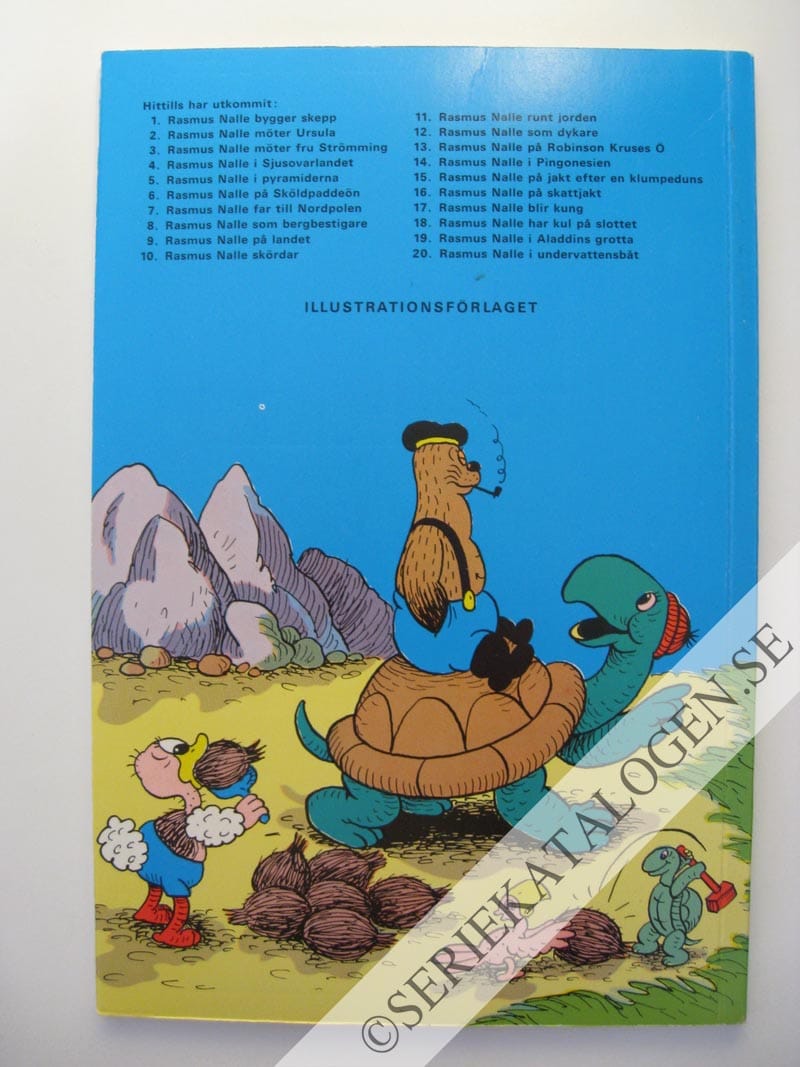 Baksida på Rasmus Nalle på Robinson Kruses ö (1969)