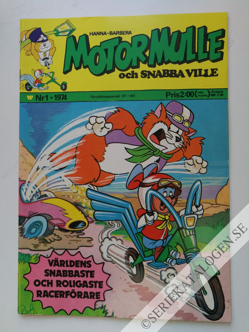 Framsida på Motormulle och Snabba Ville #1 (1974)