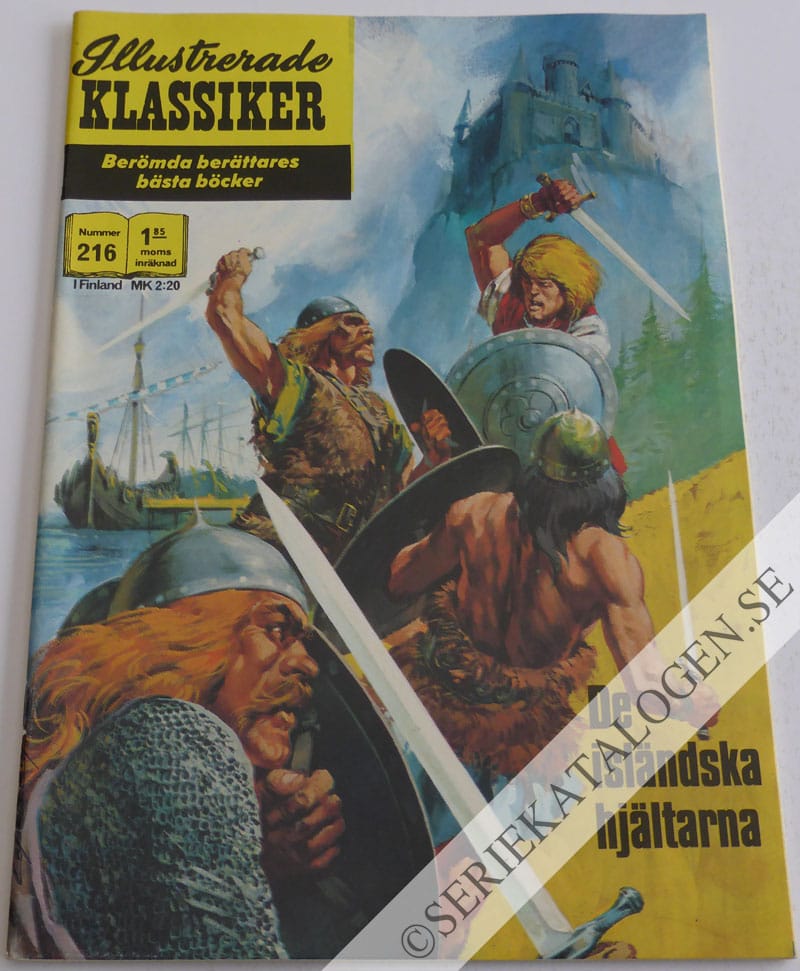 Framsida på Illustrerade Klassiker #216 - De isländska hjältarna (1973)