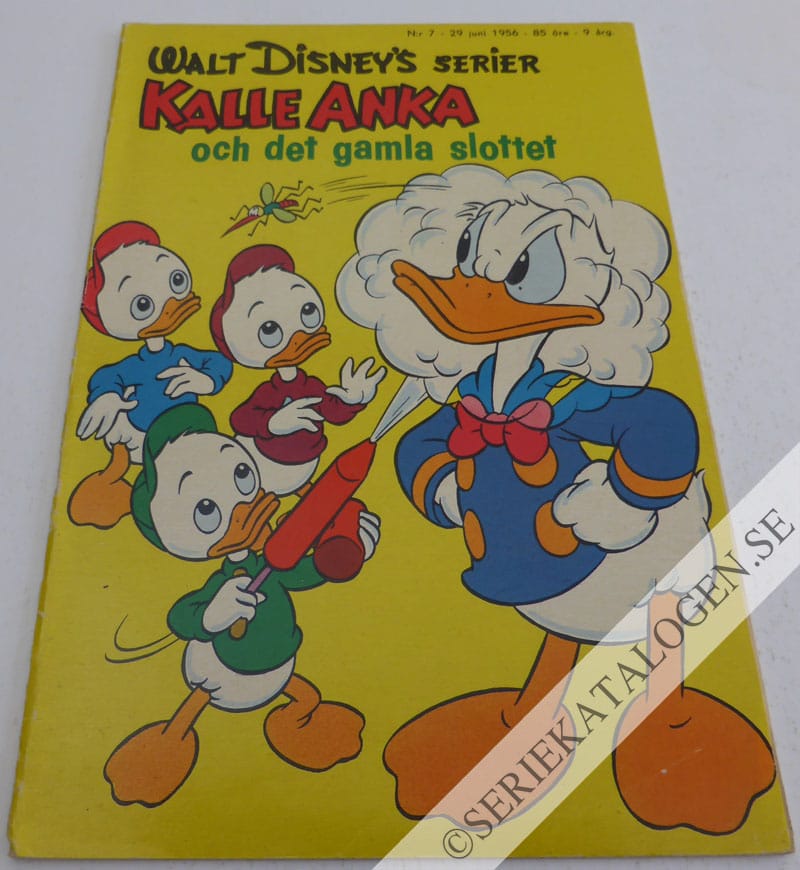 Framsida på Walt Disney's serier Kalle Anka och det gamla slottet (1956)