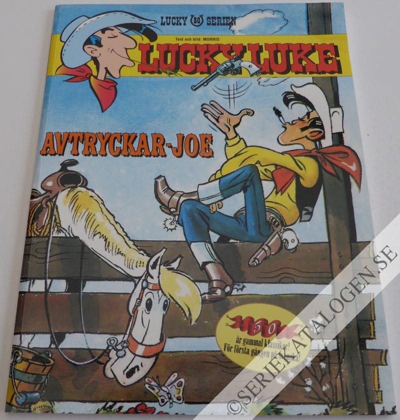 Framsida på Lucky Lukes äventyr #80 - Avtryckar-Joe (2001)