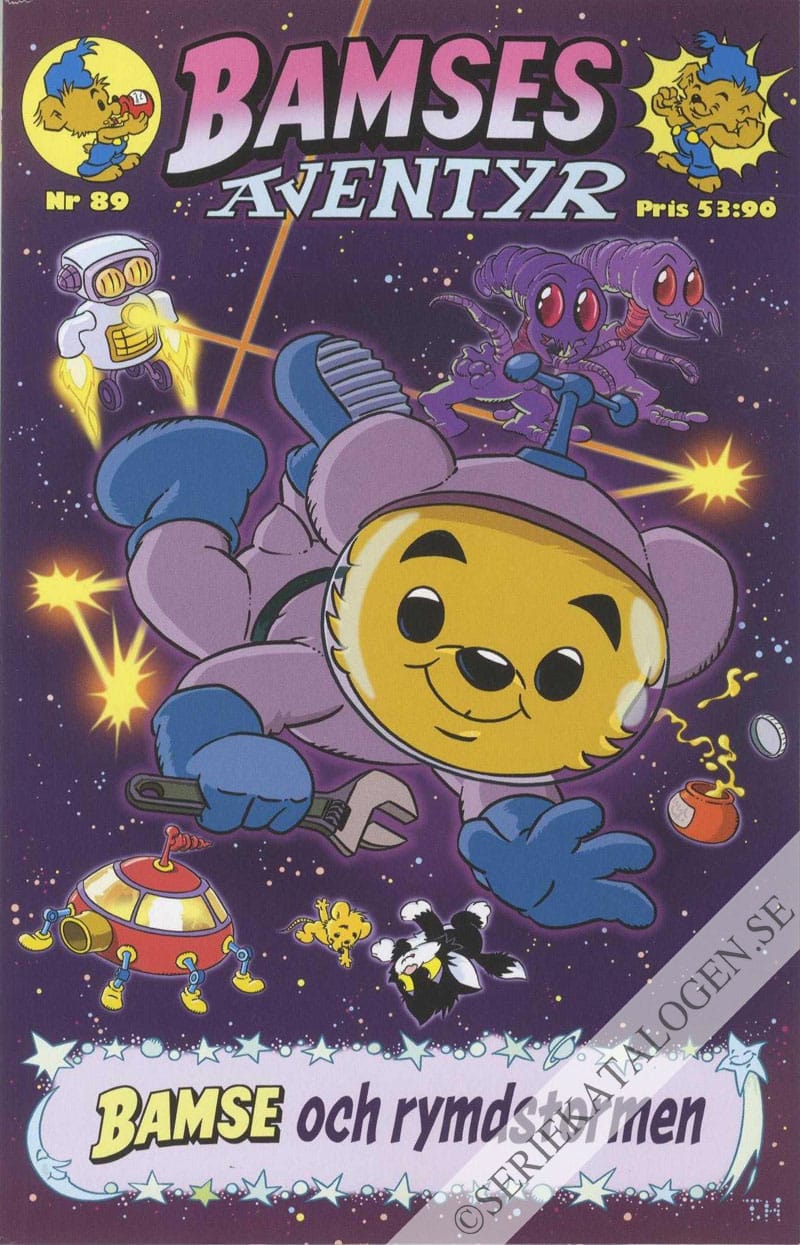 Framsida på Bamses äventyr Bamse och rymdstormen (2020)