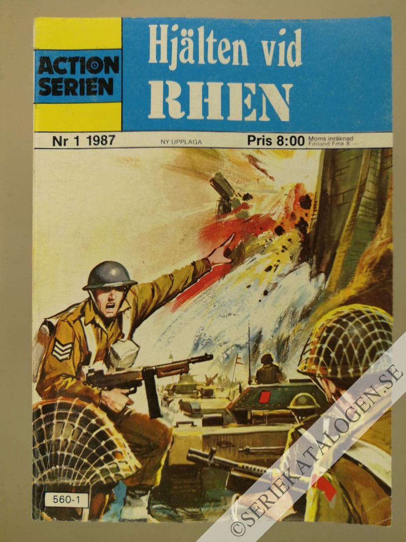 Framsida på Actionserien #1 - Hjälten vid Rhen (1987)