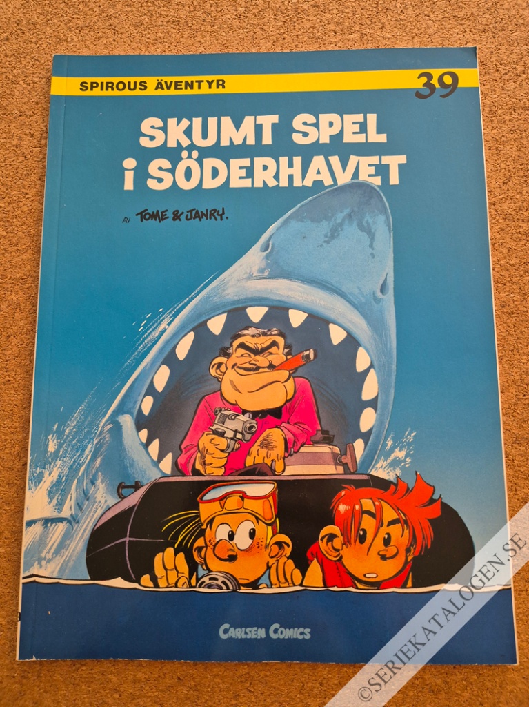 Framsida på Spirous äventyr Skumt spel i Söderhavet (1992)