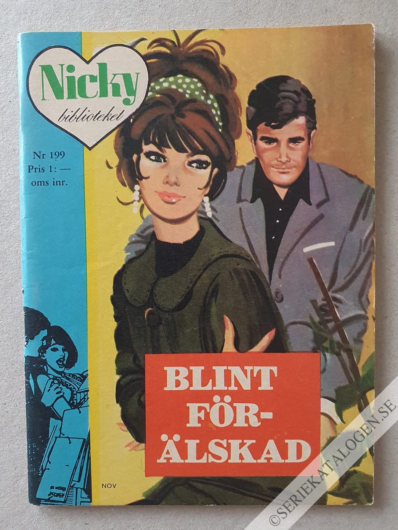 Framsida på Nicky-biblioteket Blint förälskad (1966)