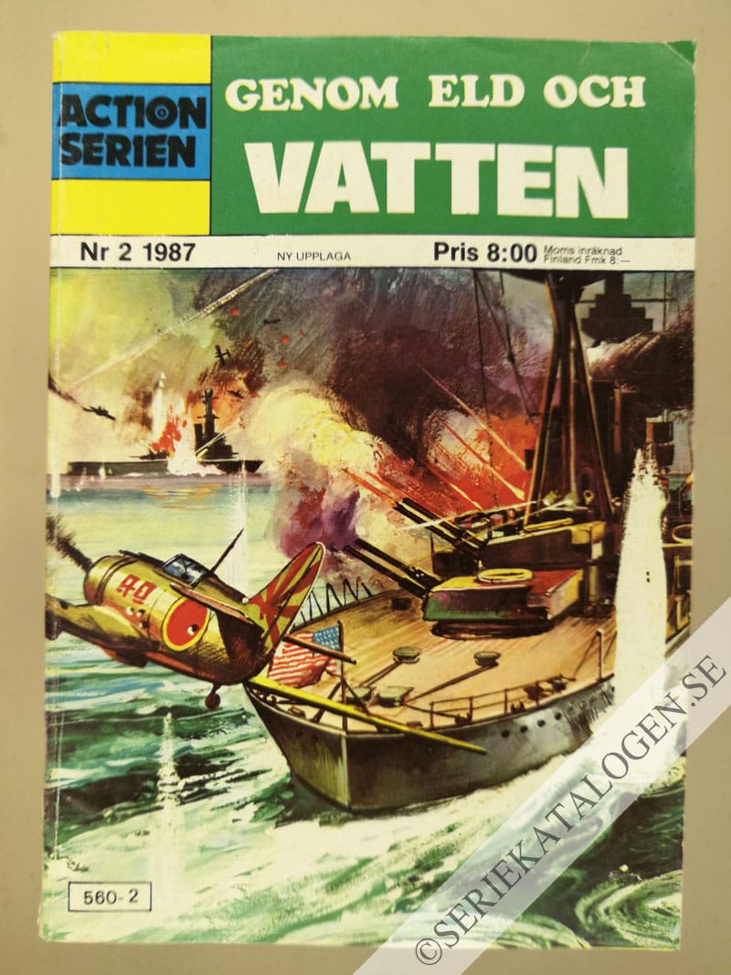 Framsida på Actionserien #2 - Genom eld och vatten (1987)