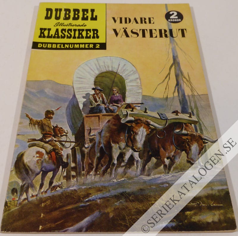 Framsida på Illustrerade Klassiker dubbelnummer Vidare västerut (1959)