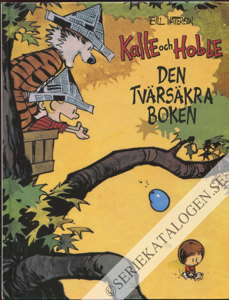 Framsida på Kalle och Hobbe Den tvärsäkra boken (1999)