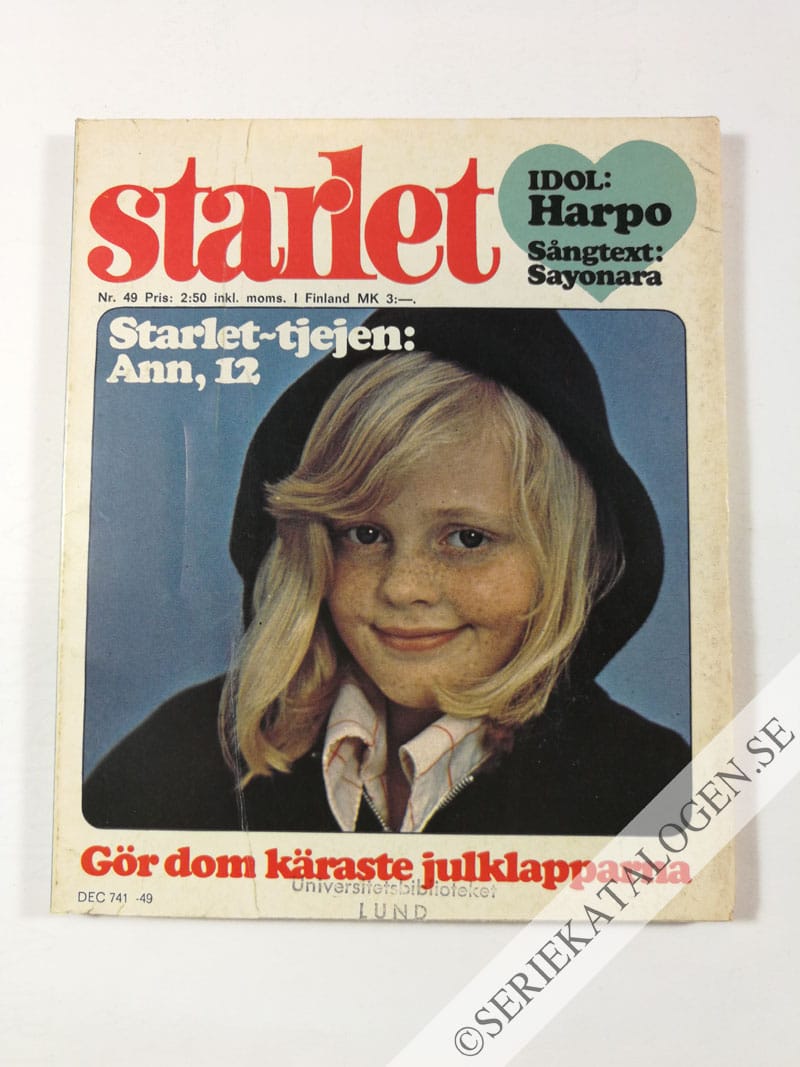 Framsida på Starlet #49 (1975)