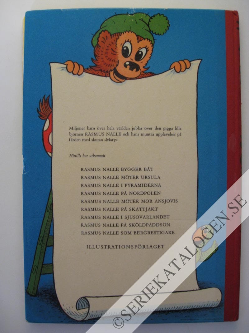 Baksida på Rasmus Nalle som bergsbestigare (1958)