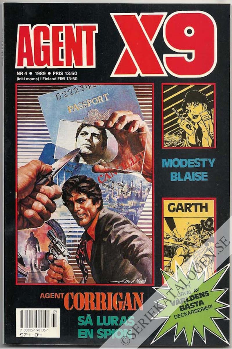 Framsida på Agent X9 #4 (1989)