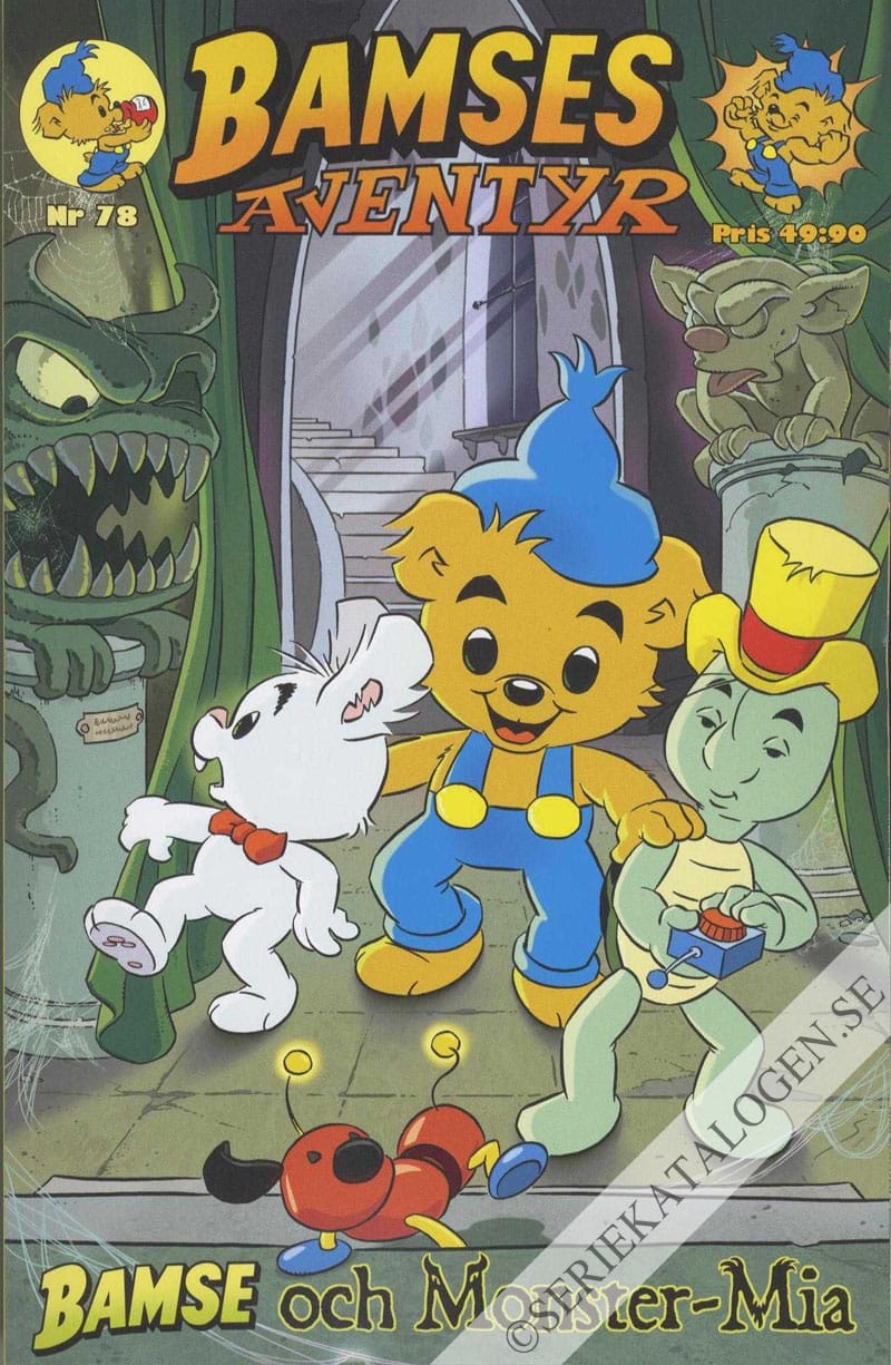 Framsida på Bamses äventyr Bamse och Monster-Mia (2018)