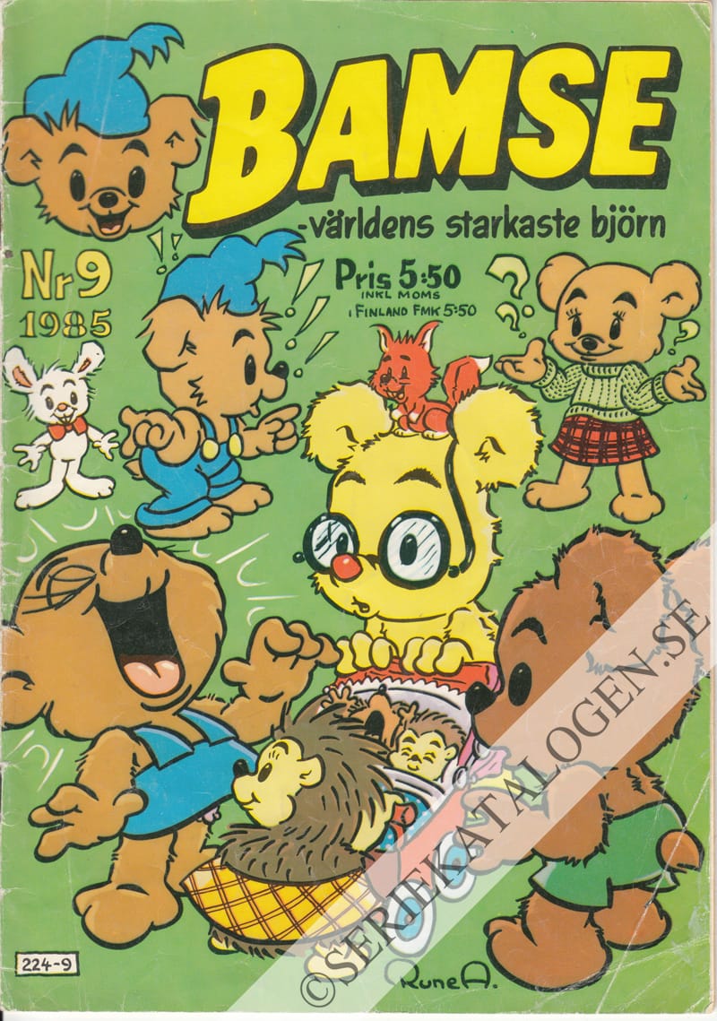 Framsida på Bamse #9 (1985)