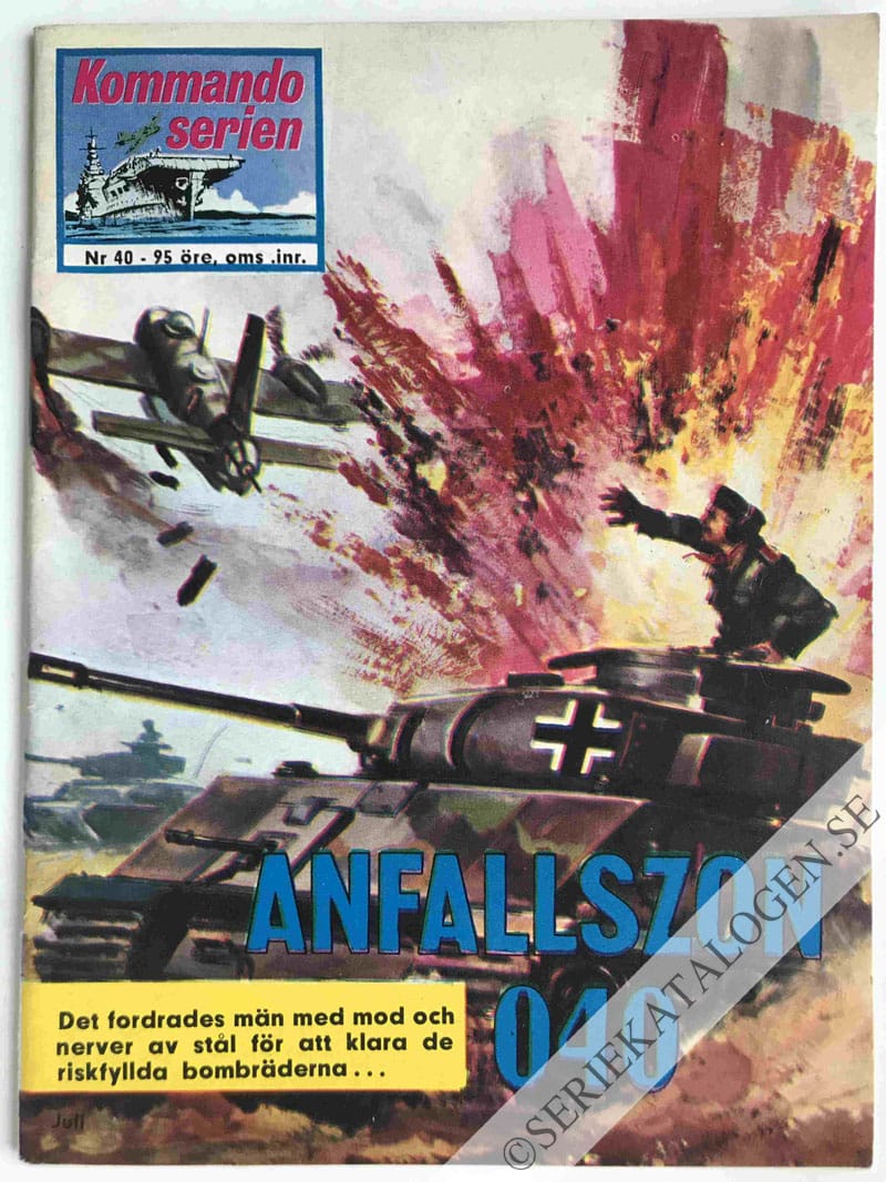 Framsida på Kommandoserien Anfallszon 040 (1964)