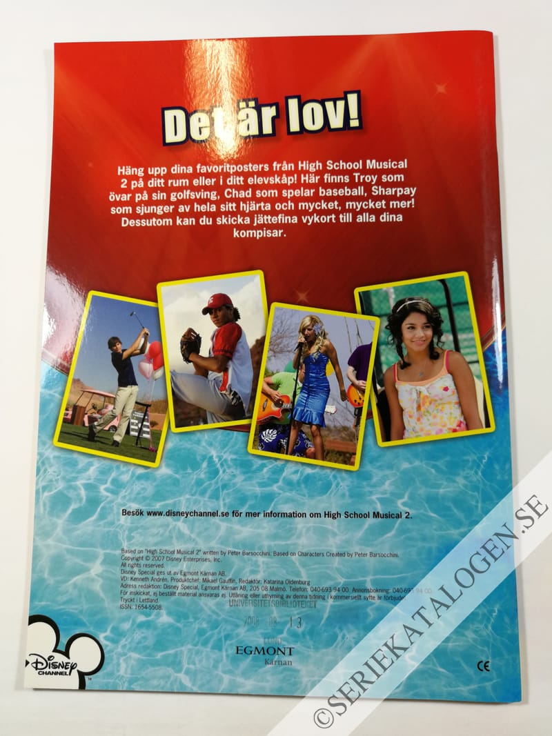 Baksida på High school musical 2 - Postertidning (2008)