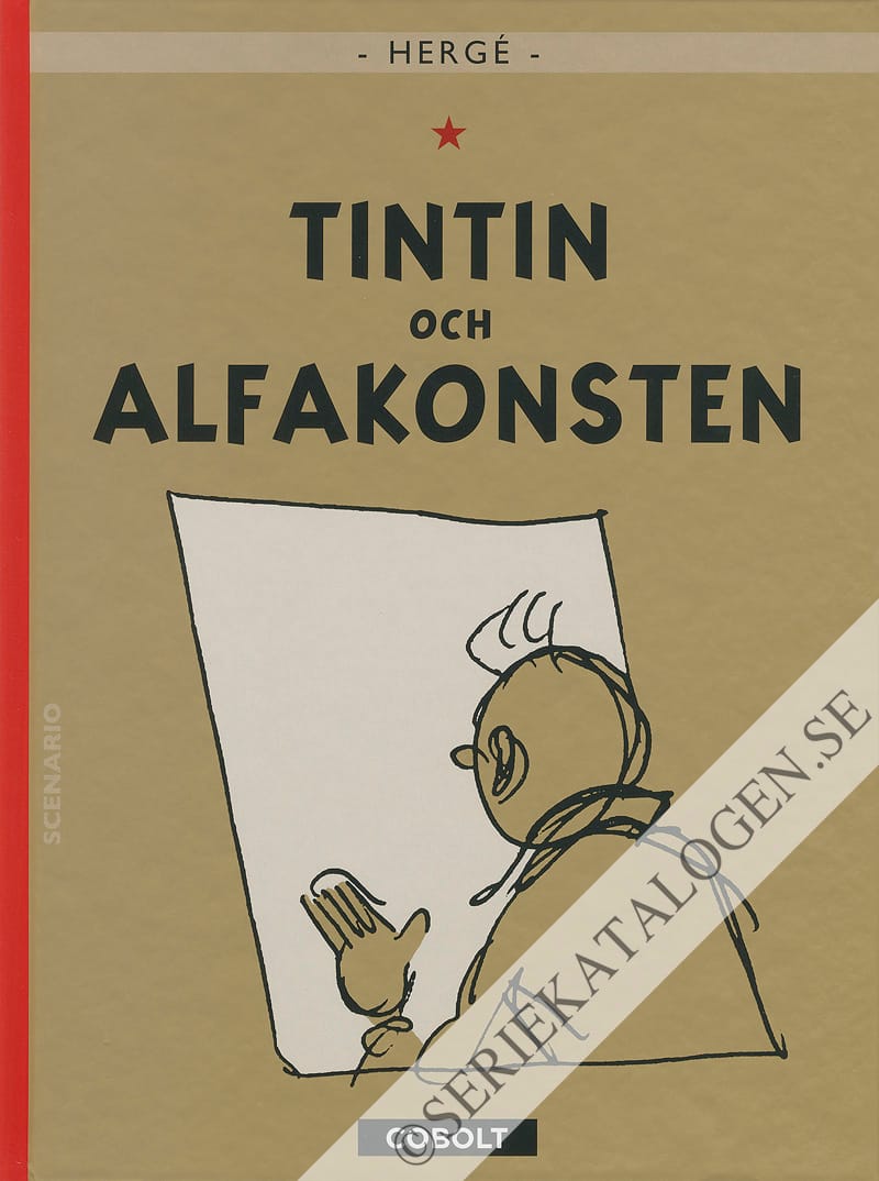 Framsida på Tintins äventyr Tintin och alfakonsten (2021)