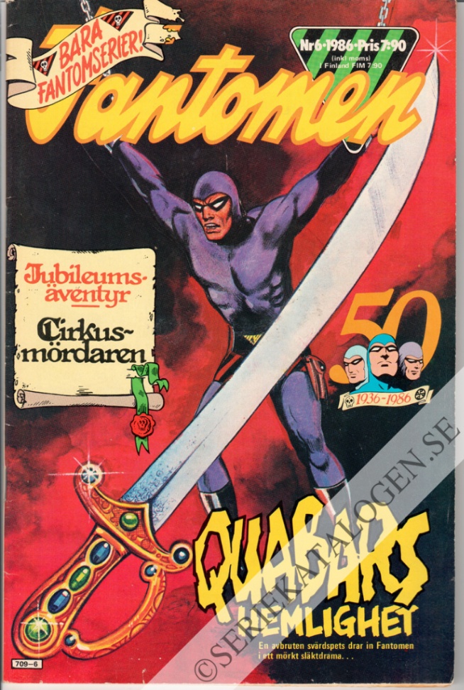 Framsida på Fantomen #6 (1986)