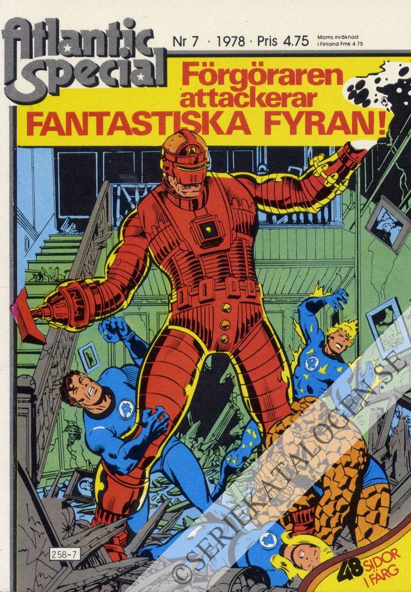 Framsida på Atlantic special Förgöraren attackerar Fantastiska Fyran! (1978)
