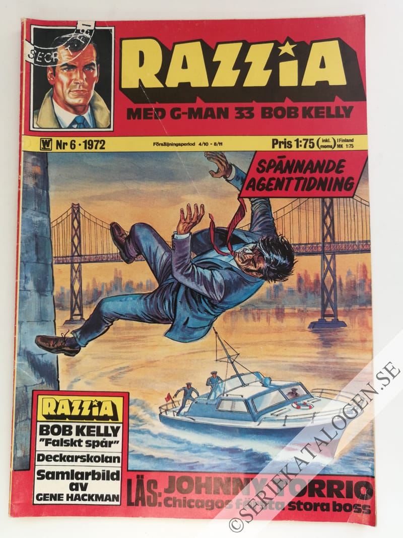 Framsida på Razzia med G-man och 33 Bob Kelly #6 (1972)