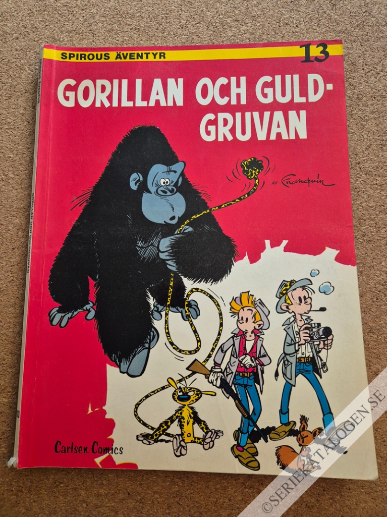 Framsida på Spirous äventyr Gorillan och guldgruvan (1977)
