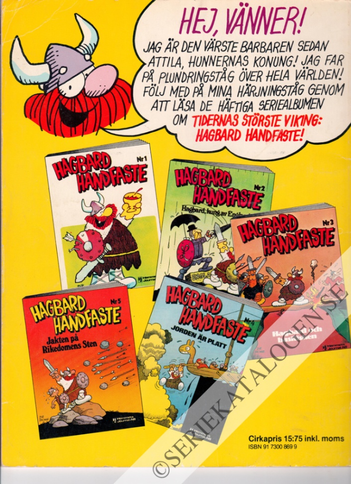 Baksida på Hagbard Handfaste och Sjöodjuret (1980)
