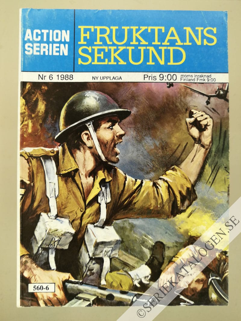 Framsida på Actionserien #6 - Fruktans sekund (1988)