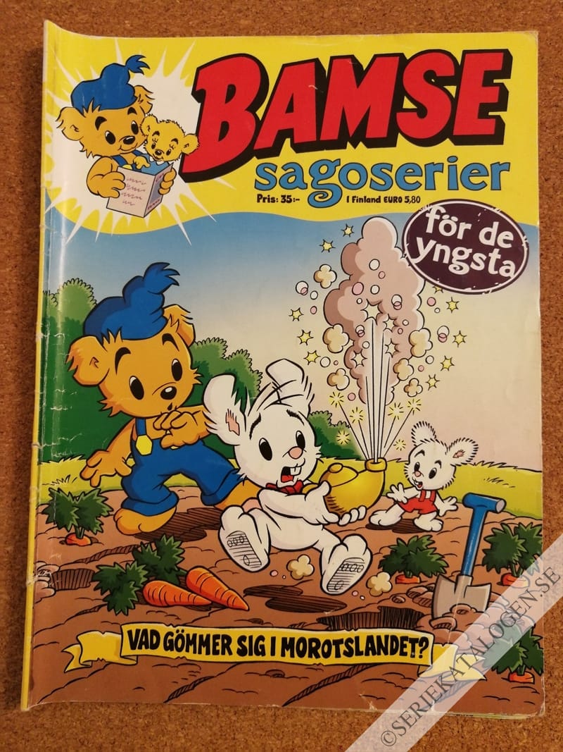 Framsida på Bamse sagoserier Vad gömmer sig i morotslandet? (2016)
