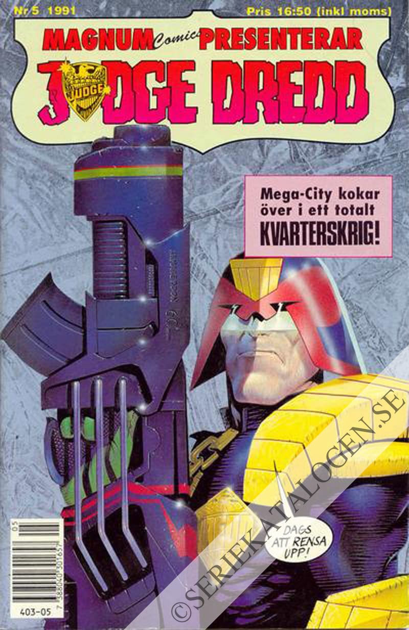 Framsida på Magnum comics presenterar Judge Dredd #5 (1991)