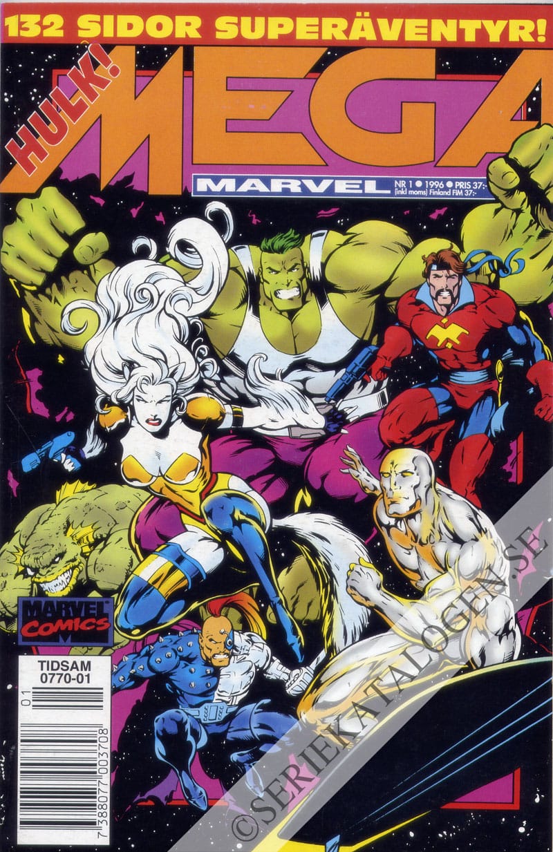Framsida på Mega Marvel Hulk (1996)