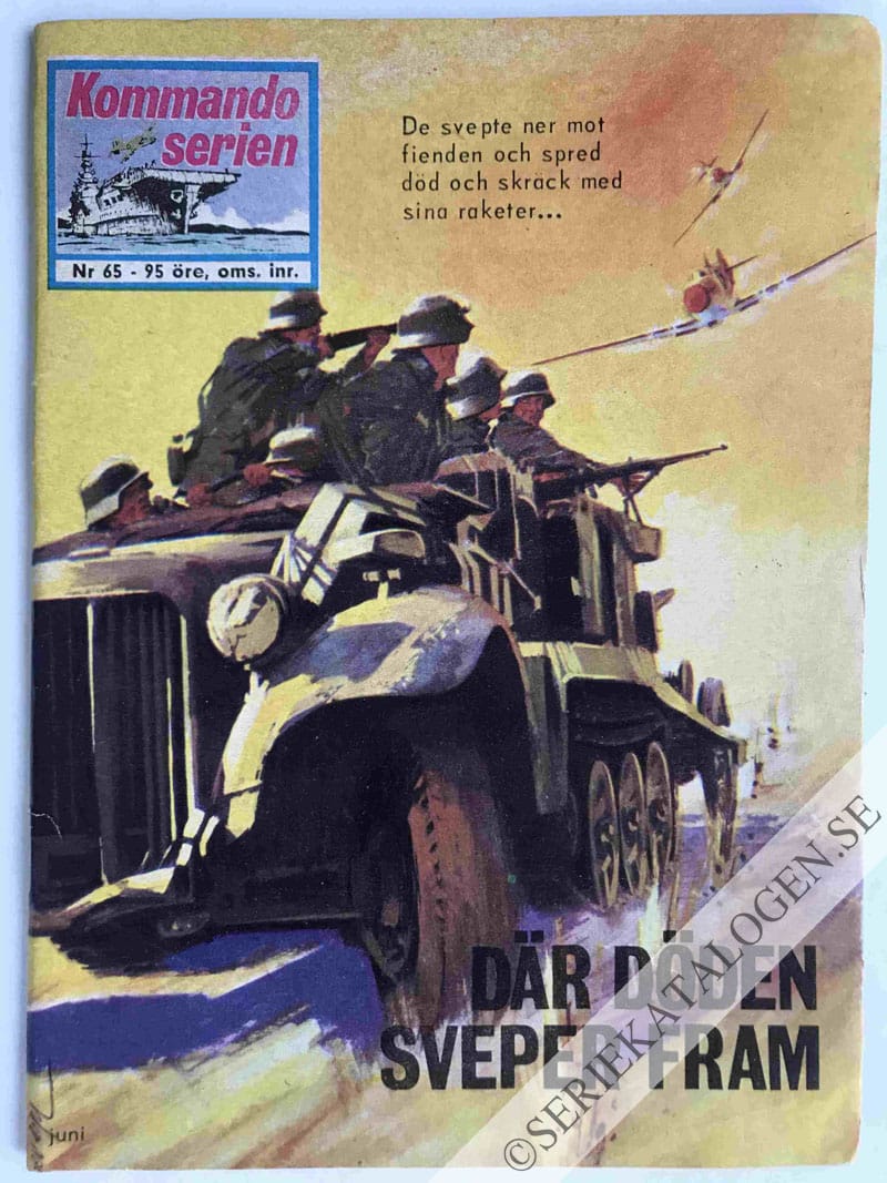 Framsida på Kommandoserien #65 - Där döden sveper fram (1965)