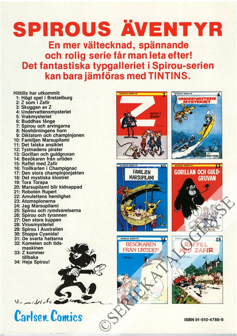 Baksida på Marsupilami blir kidnappad (1988)