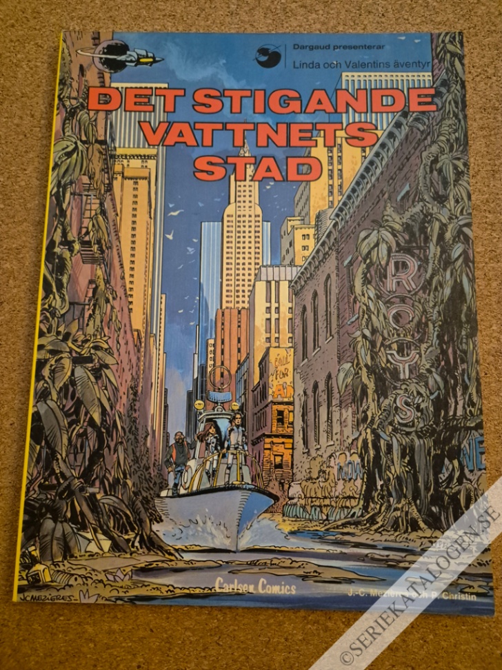 Framsida på Linda och Valentins äventyr Det stigande vattnets stad (1978)