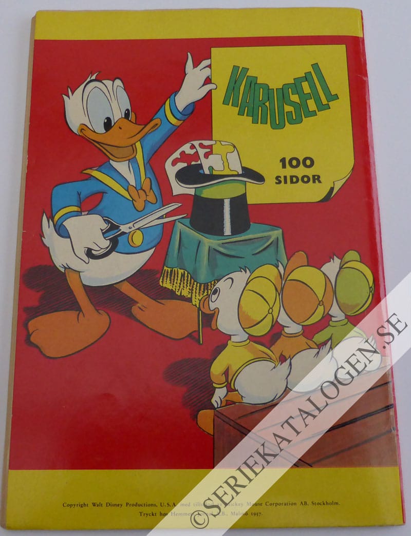 Baksida på Kalle Ankas karusell (1957)