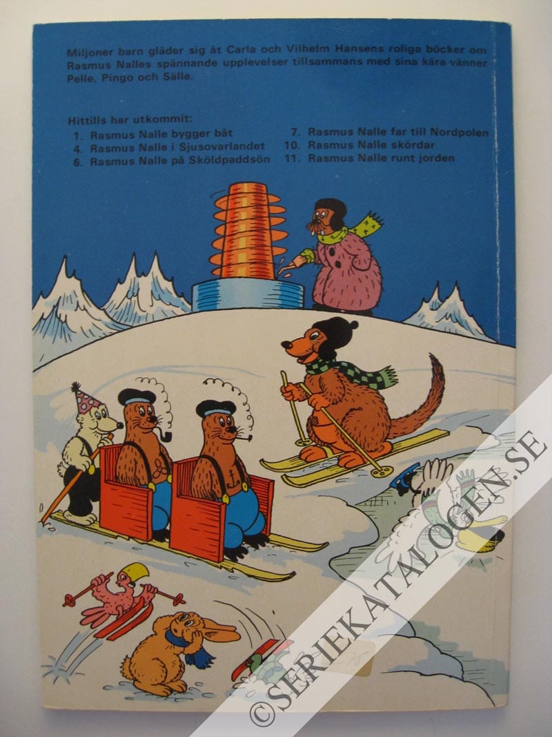 Baksida på Rasmus Nalle far till nordpolen (1968)