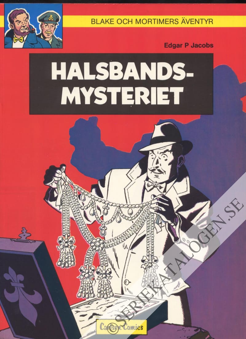 Framsida på Blake och Mortimers äventyr Halsbandsmysteriet (1980)