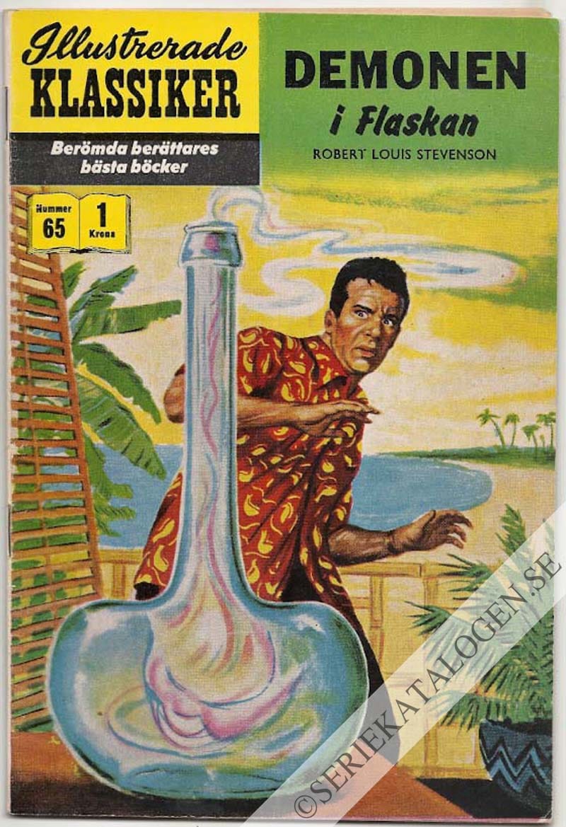 Framsida på Illustrerade Klassiker #65 - Demonen i flaskan (1958)