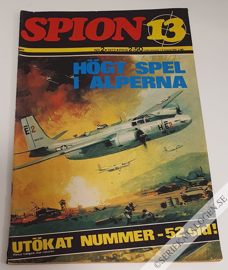 Framsida på Spion 13 #2 - Högt spel i alperna (1972)