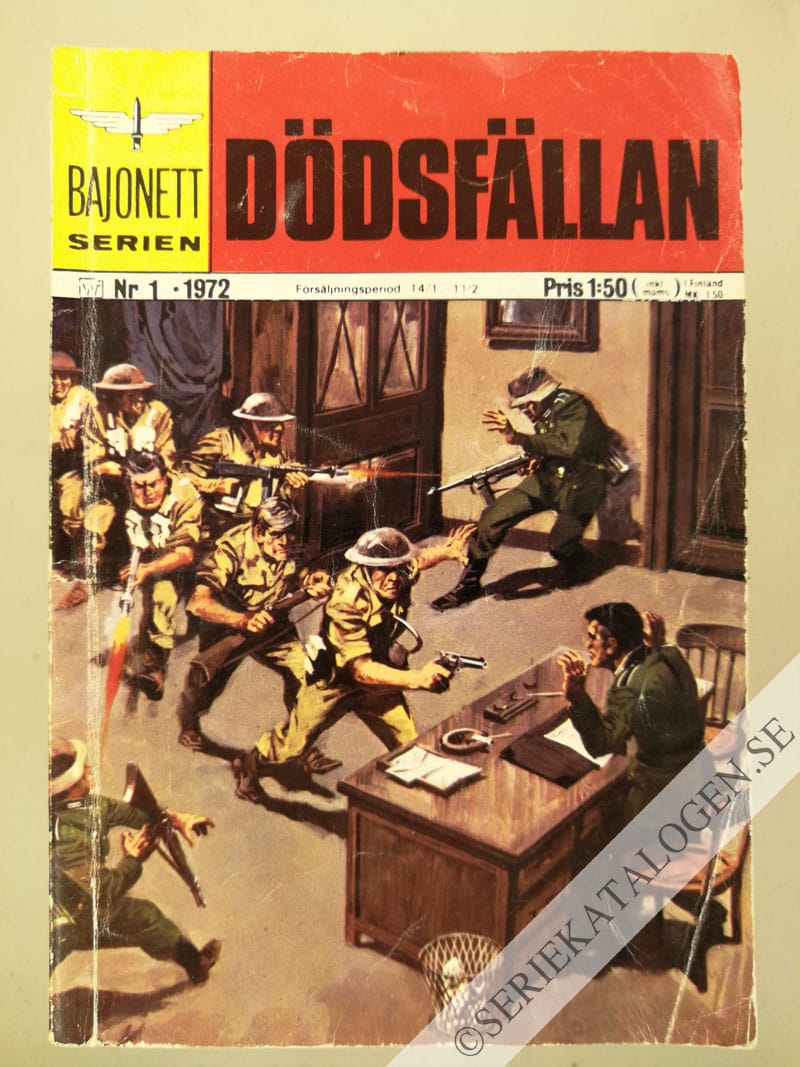 Framsida på Bajonettserien Dödsfällan (1972)