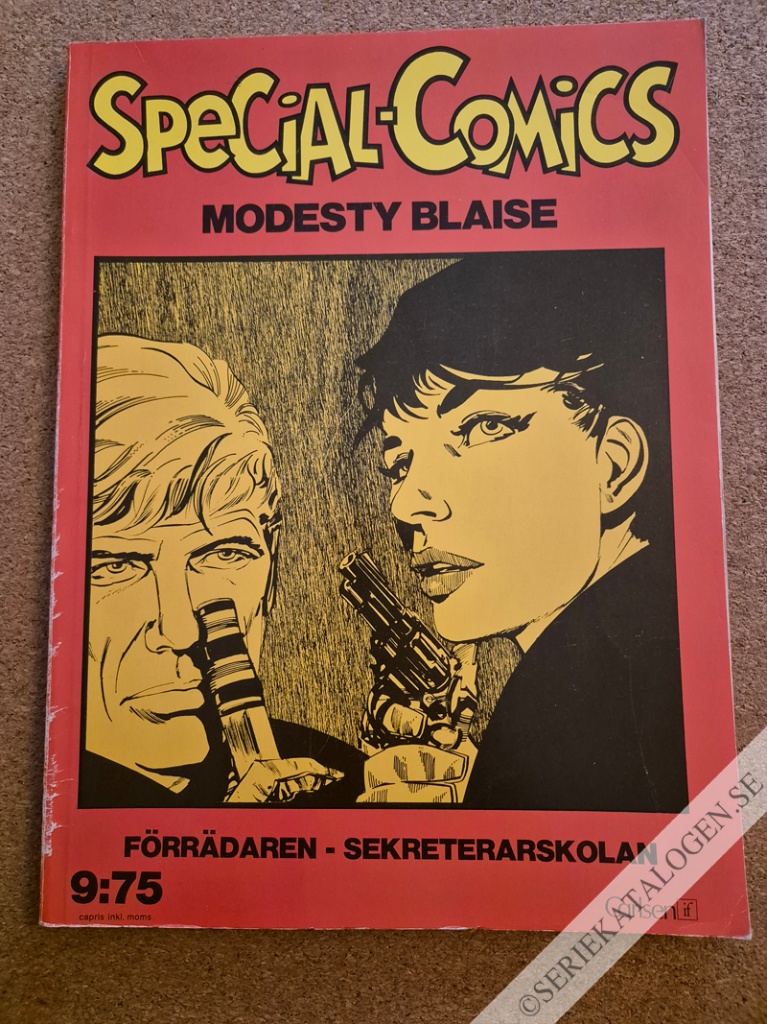 Framsida på Special-comics Modesty Blaise - Förrädaren/Sekreterarskolan (1975)