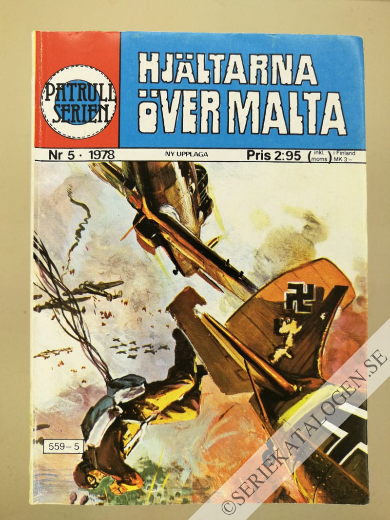 Framsida på Patrullserien Hjältarna över Malta (1978)