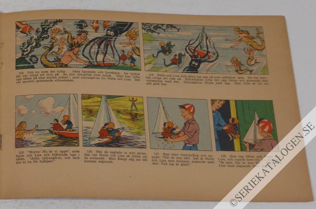 Exempel på Nalle och Lisa på äventyr i djurens värld (1955)