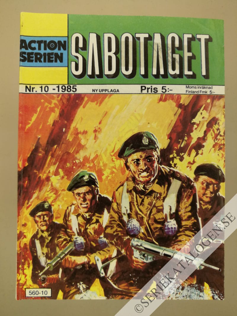 Framsida på Actionserien #10 - Sabotaget (1985)