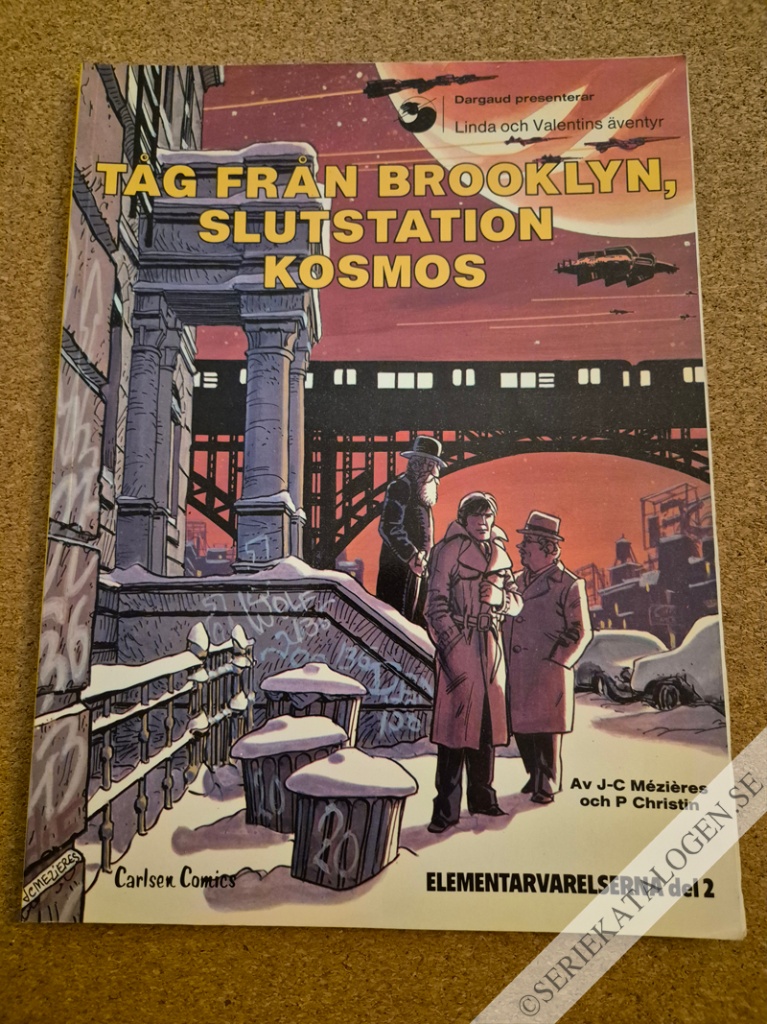 Framsida på Linda och Valentins äventyr Tåg till Brooklyn, slutstation Kosmos - elementarvarelserna del 2 (1981)