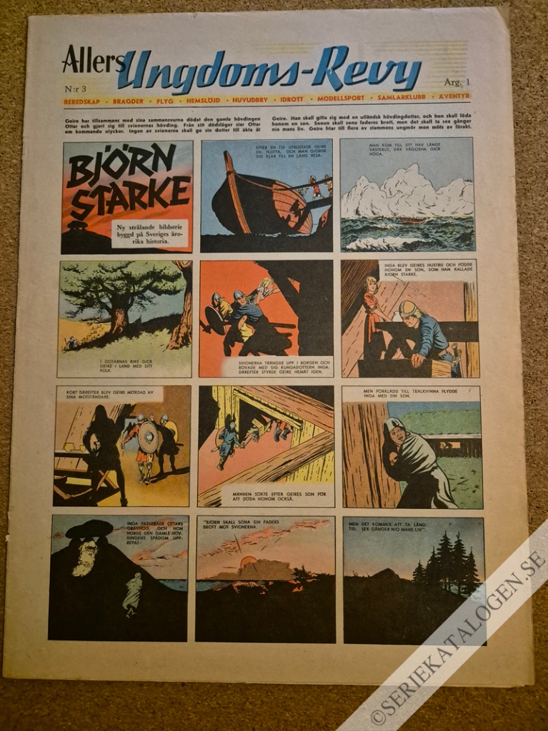 Framsida på Allers ungdomsrevy #3 (1942)