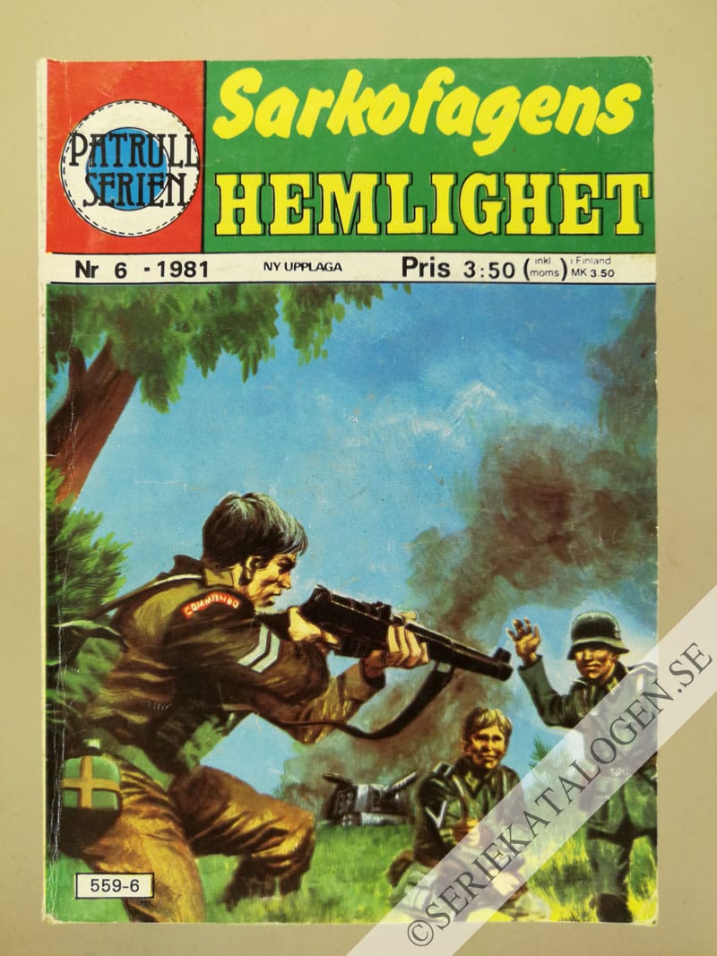 Framsida på Patrullserien #6 - Sarkofagens hemlighet (1981)