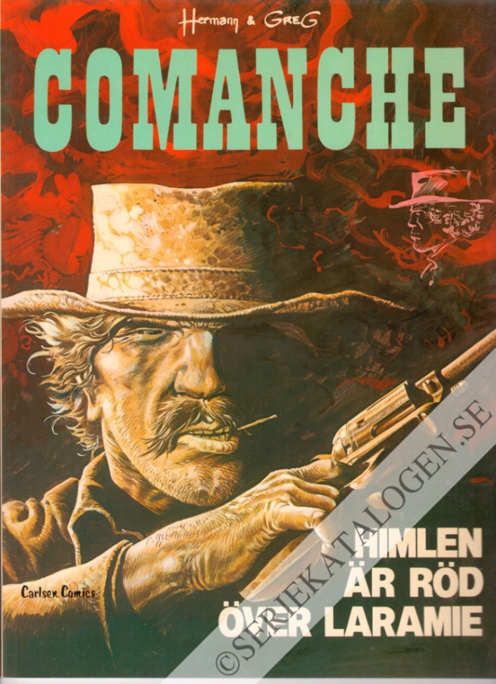 Framsida på Comanches äventyr Himlen är röd över Laramie (1981)