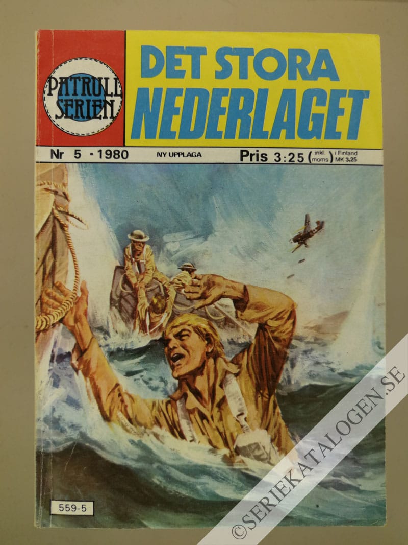 Framsida på Patrullserien Det stora nederlaget (1980)